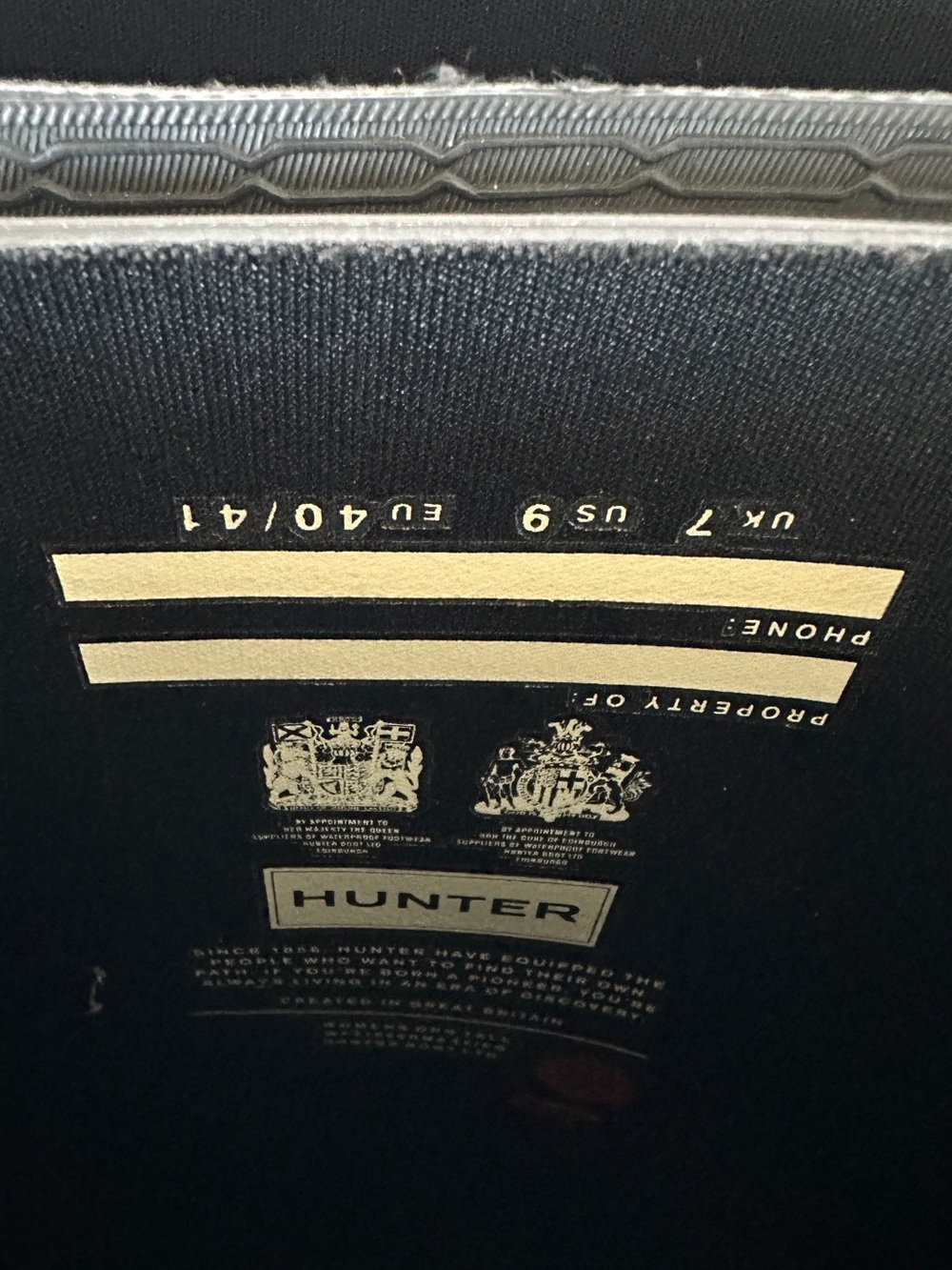 Hunter Original Tall Waterproof Rain Boots Women’s Size 9 Black Matte - Picture 9 of 12